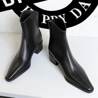 BIGTREE Street Style Designer Vintage Pointed Toe Zipper Women Ankle Boots Autumn Winter Fashion Square Heel Shoes Botas Mujer - Image 3