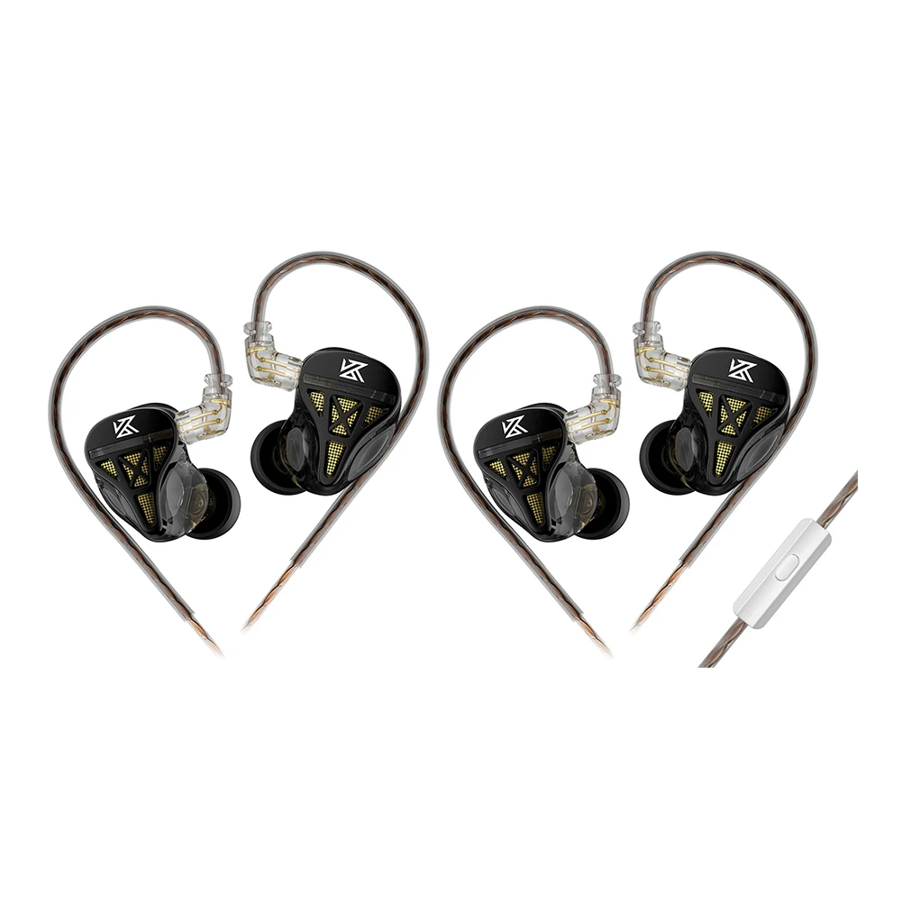 KZ-DQS 인이어 유선 이어폰, 3.5mm 플러그, 전문 하이파이 헤드셋, 노이즈 캔슬링 베이스 이어버드, 스포츠 게임 음악용