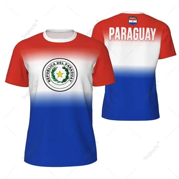 Sports Mesh T-shirt Paraguay Flag For Running Bike Soccer Tennis Football Fitness Tees 3D Printed Custom 1