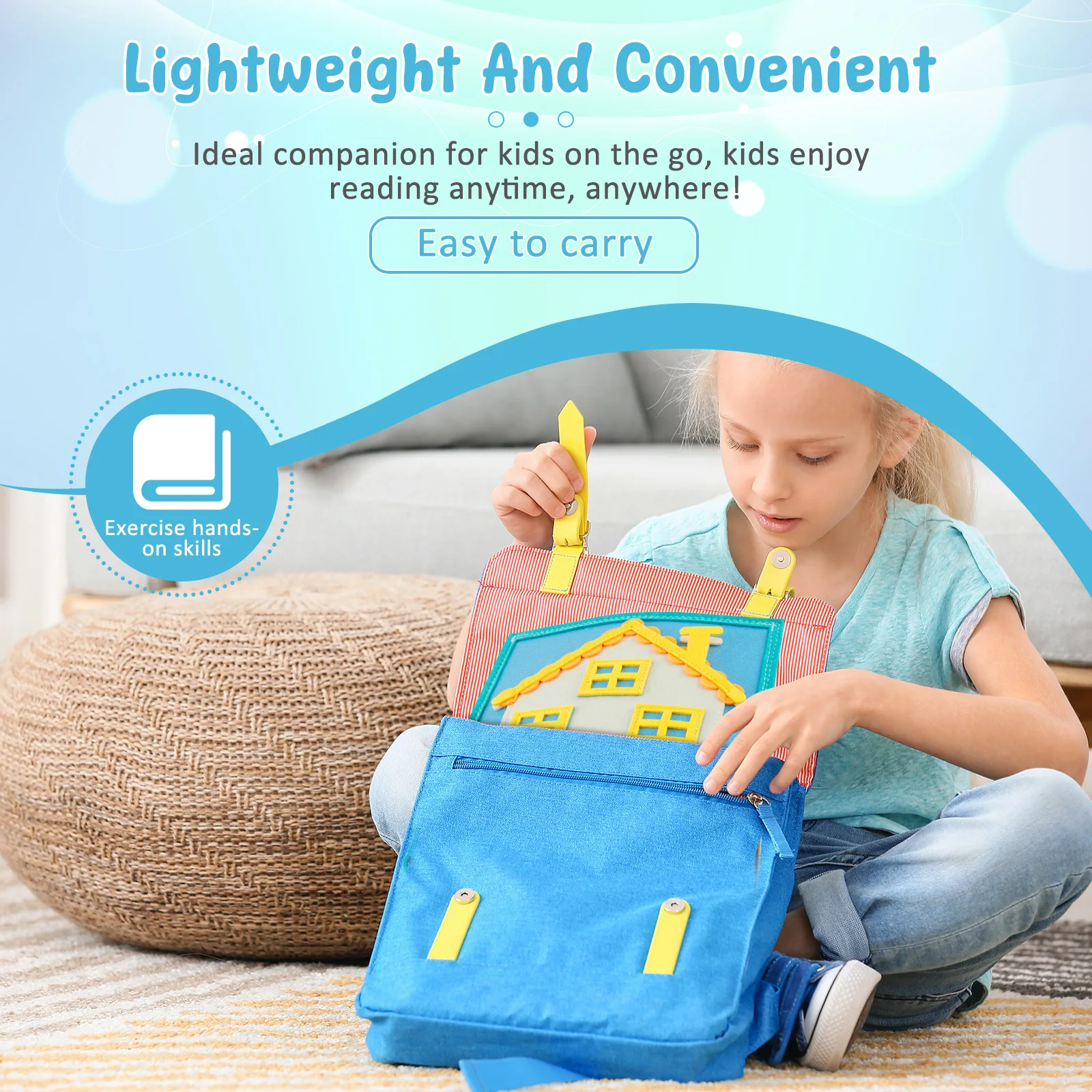 Montessori Busy Book 3D Baby Story Cloth Book Preschool Toddlers Early Learning Toy Quiet Activity Educational Sensory Toy