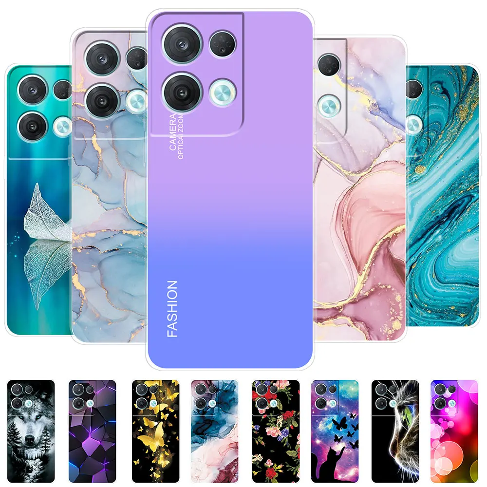 Per Oppo Reno 8 Pro 5G Custodia 8 Pro + Custodia Trasparente A Colori Sfumati Per Oppo Reno 8 Pro + Plus Cover Reno8 Paraurti Posteriore In Silicone