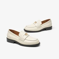 BeauToday Penny Loafers Women Genuine Calfskin Slip On Round Toe Square Heel Shallow Casual Spring Outdoor Ladies Shoes 26084 - Image 4