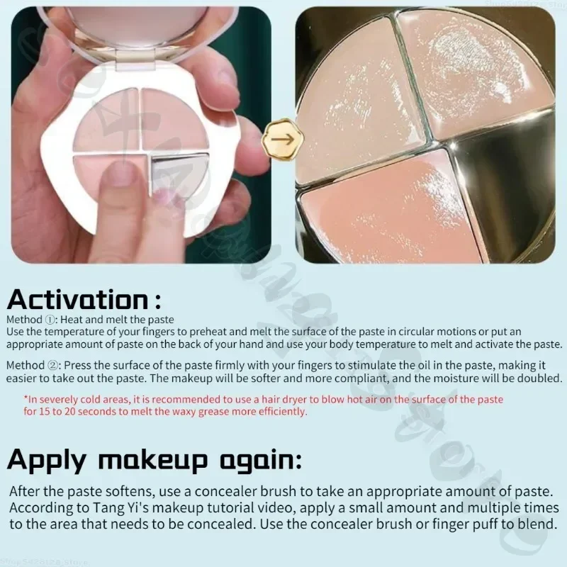 TIMAGE Three-color Facial Concealer Covers Spots Acne Marks Tear Troughs Nasolabial Folds and Dark Circles Under The Eyes 3
