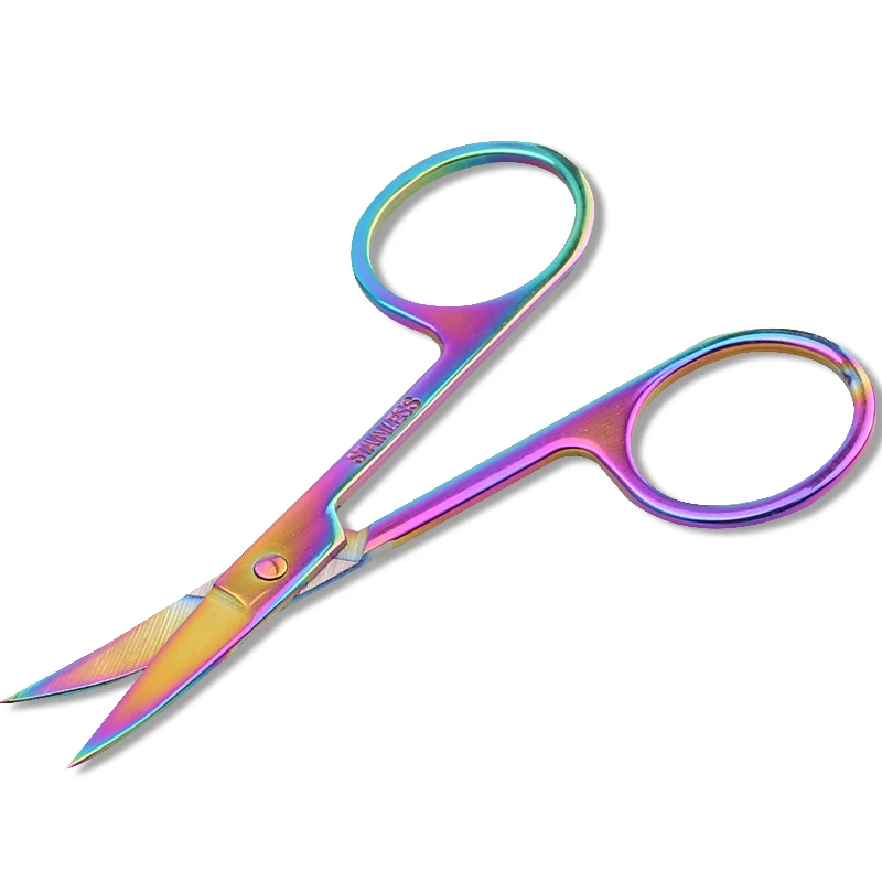 Stainless Steel Curved Tip Thin Blade Cuticle Scissors Nail Clippers Trimmer Dead Skin Remover For Manicure Makeup Eyebrow Tools
