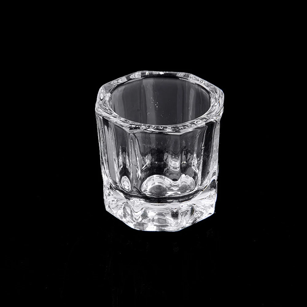 Nagel Kristall Glas Nagel Tasse Acryl Klar Kleine Achteckige Pulver Flüssigkeit Nagel Tasse Nagel Pinsel Reinigung Flüssigkeit Mischen Schüssel Werkzeug – Detail 3