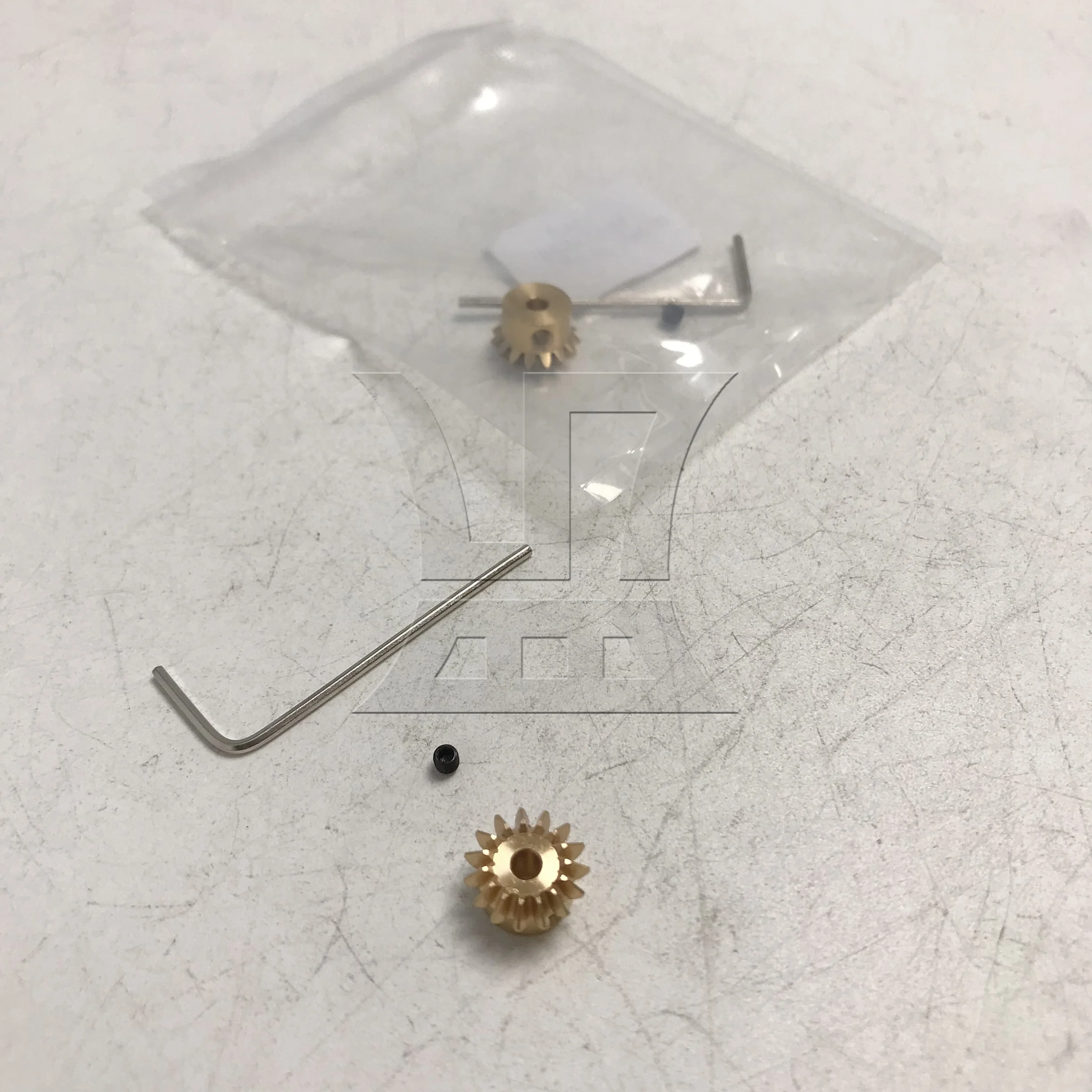 구리 베벨 기어 0.8 모듈 15T 기계식 변속기용 3mm ID 팩 2개입