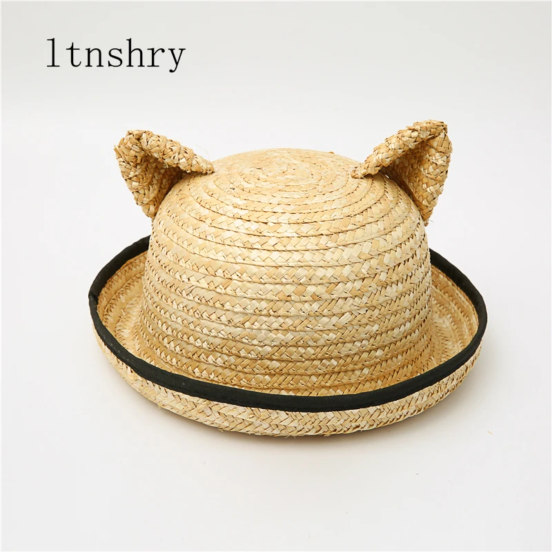 Hats Womens Summer Cat Straw Hats Women Cat Ears Straw Cat Ears Hat