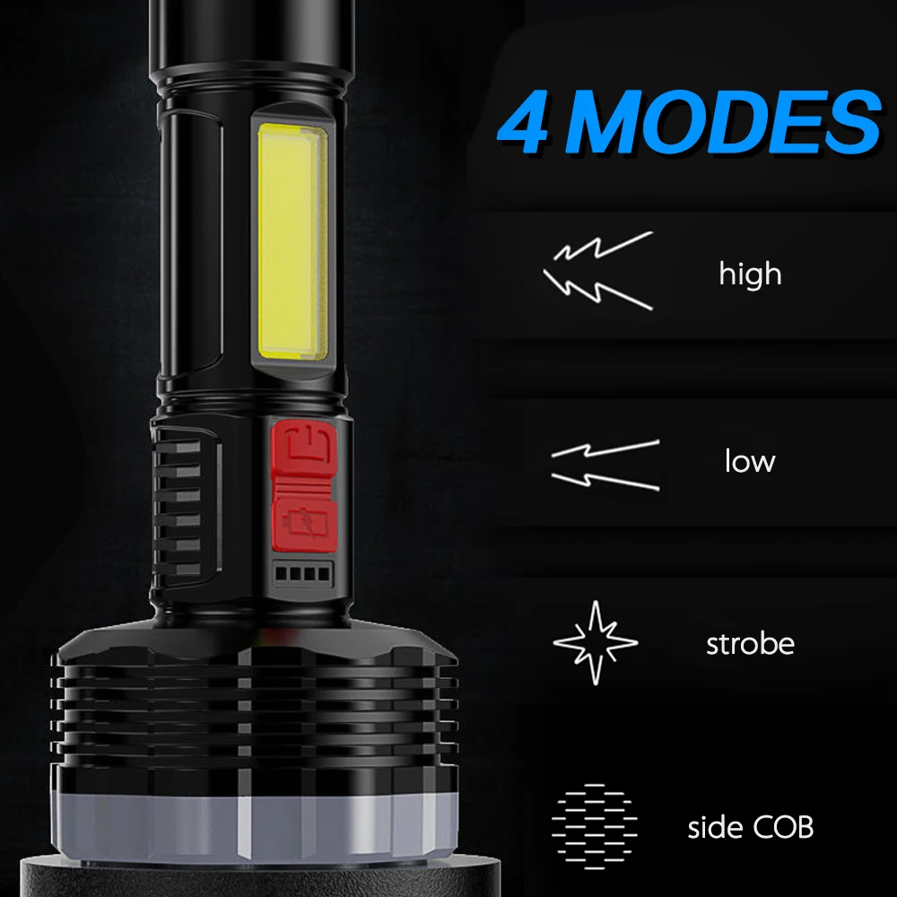 High Power 11 Led Flashlights Cob Side Light Outdoor Lighting ABS
