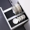 Telescopic Dish Plate Drying Rack Bowl Pot Lid Storage Holder Adjustable Kitchen Organizer Drawer Separated Dish Drying Rack 2