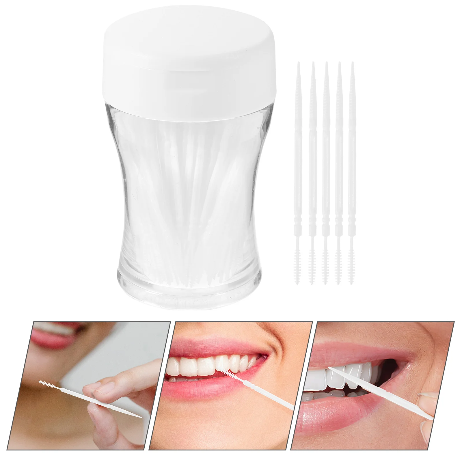 

200Pcs Toothpick Double- Toothpicks Sticks Interdental Picks Brush Interdental Kid Toothbrush Cleaners for Household ( White )