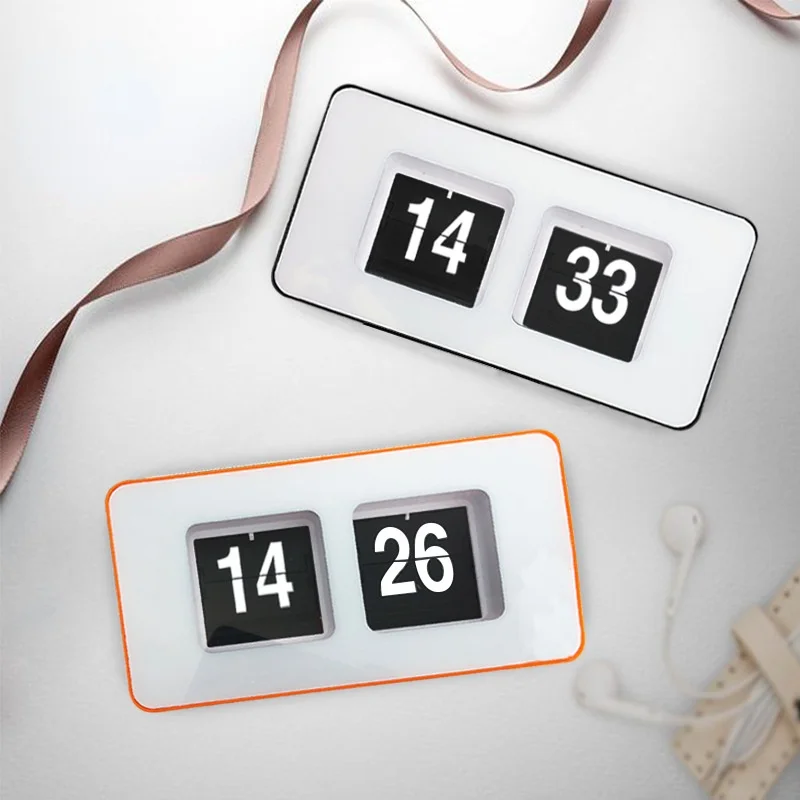 Flip Clock Retro Digital Timer Page Flip Clock Living Room Desk Office Home Clock Square Chronograph Clock flipping clock
