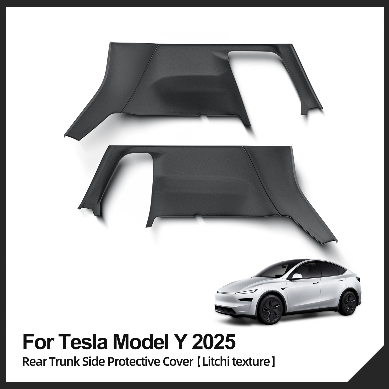 SMABEE for Tesla Model Y Launch Juniper Rear Trunk Side Anti-Kick Pad Full Coverage Protection Car Anti-dirty Pad Black