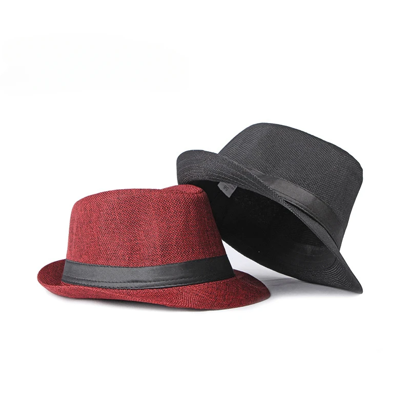 Middle-aged and Elderly Jazz Hat Fedoras Beach Linen Top Hat for Men and Women Spring Summer Outdoor Sun Protection fashion hat sun protection hat fedora hat