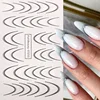 8pcs Gradient French Line Water Nail Stickers Set Colorful Stripe Ombre Designs Decals Guides for DIY Decoration Stencil Tools 5