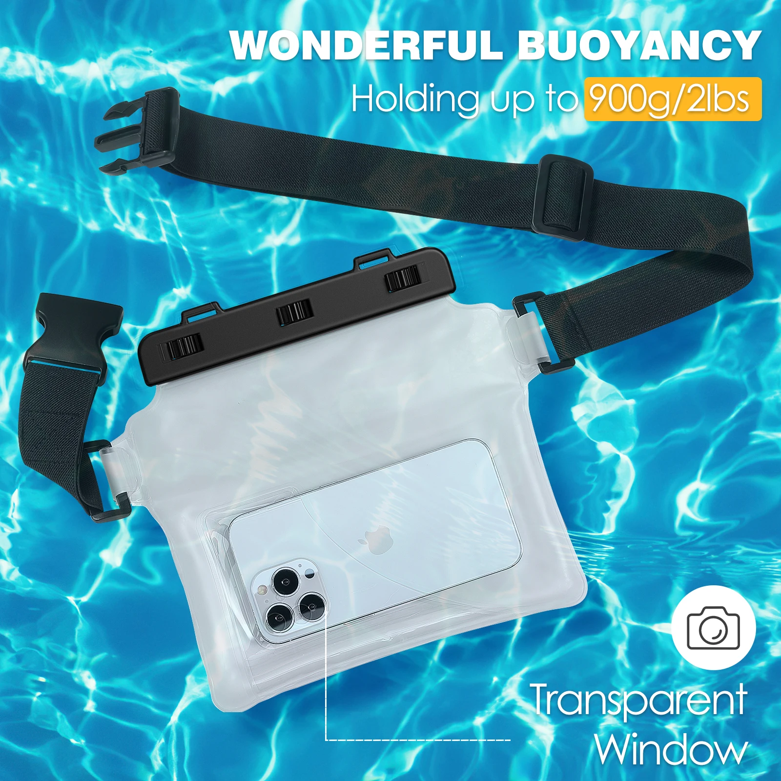 MoKo Waterproof Phone Pouch Fanny Pack Floating Dry Bag for