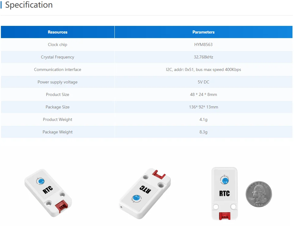 Official Real Time Clock (RTC) Unit (HYM8563)