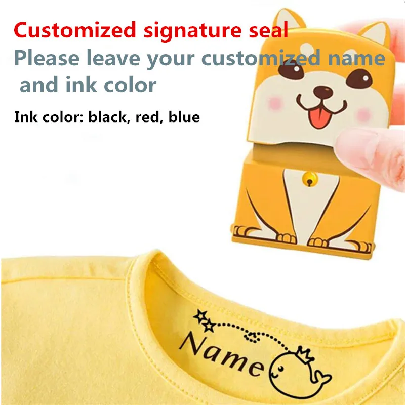 Cute Kitten Stamp Baby Children Teacher Cartoon Kindergarten Name Student Clothes Non-fading Small Animal Inking Seal name stamp,name stamp set,self inking stamp,rubber stamp
