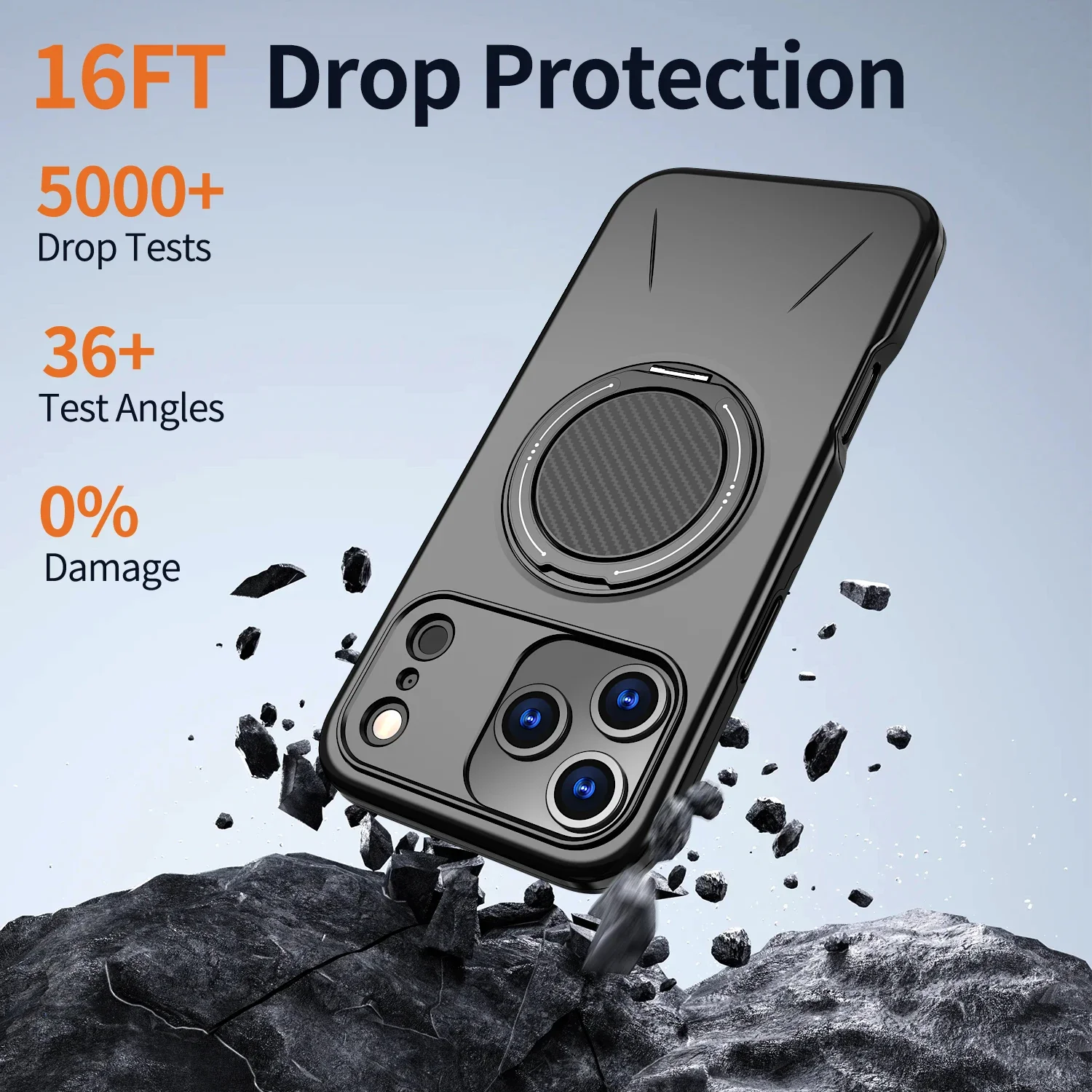 Magnetic Shockproof Phone Case with 360° Rotating Stand and Holder