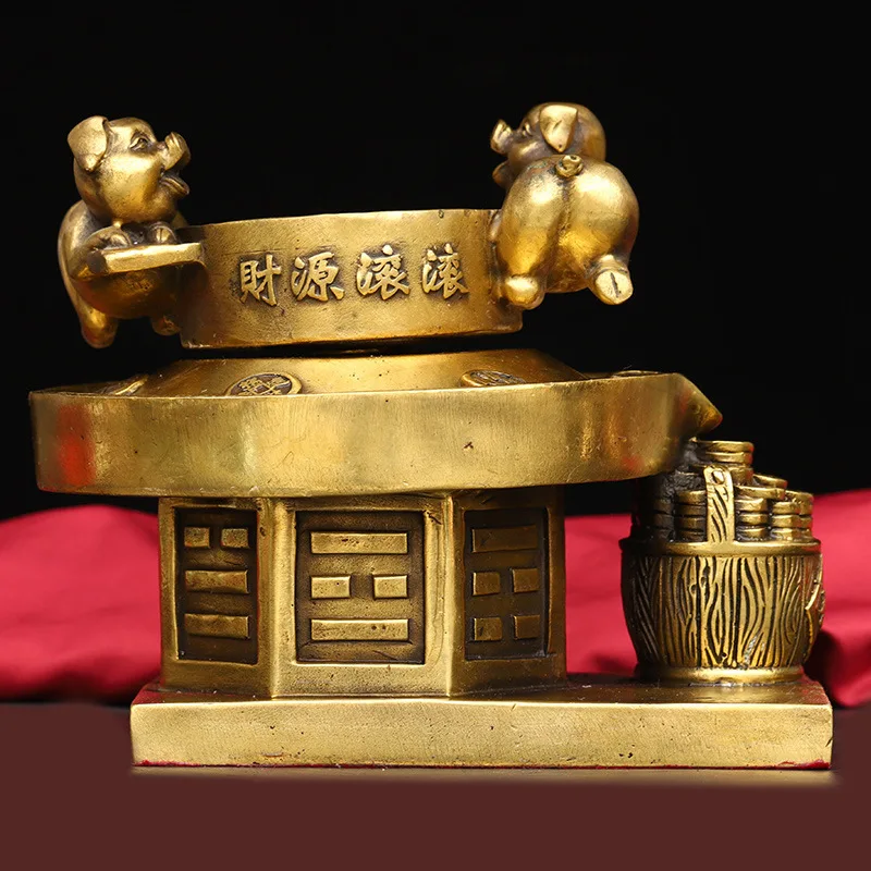 

Guyunzhai Copper Ware Wholesale Brass Lucky Pig Ornaments Twelve Zodiac Pig Fortune Pig Crafts Home Decoration