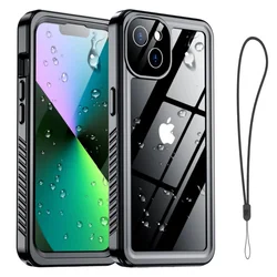 Waterproof Shockproof Solid - Color Phone Case with Full Protection - iPhone 15 Plus (Black)