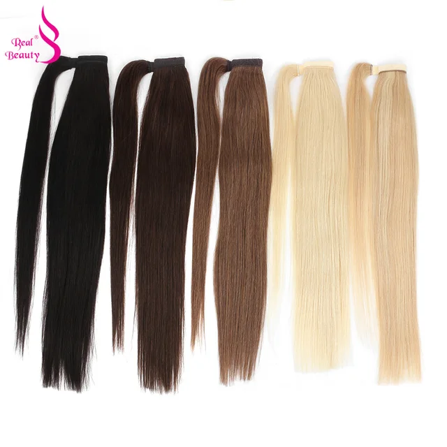 Real Beauty – queue de cheval de cheveux humains queue de cheval brésilienne 100% naturelle, queue de cheval, 60/100/120g 1