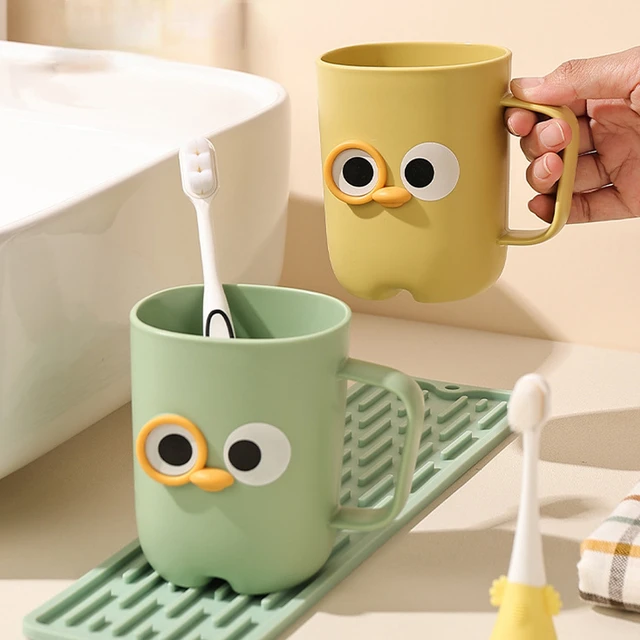 Cartoon Big Eye Mundwasser Tasse kreative Lebensmittel qualität Kinder  Zahnbürste Tasse Plastik becher Zahnbürste Tasse Bad Becher Zubehör -  AliExpress