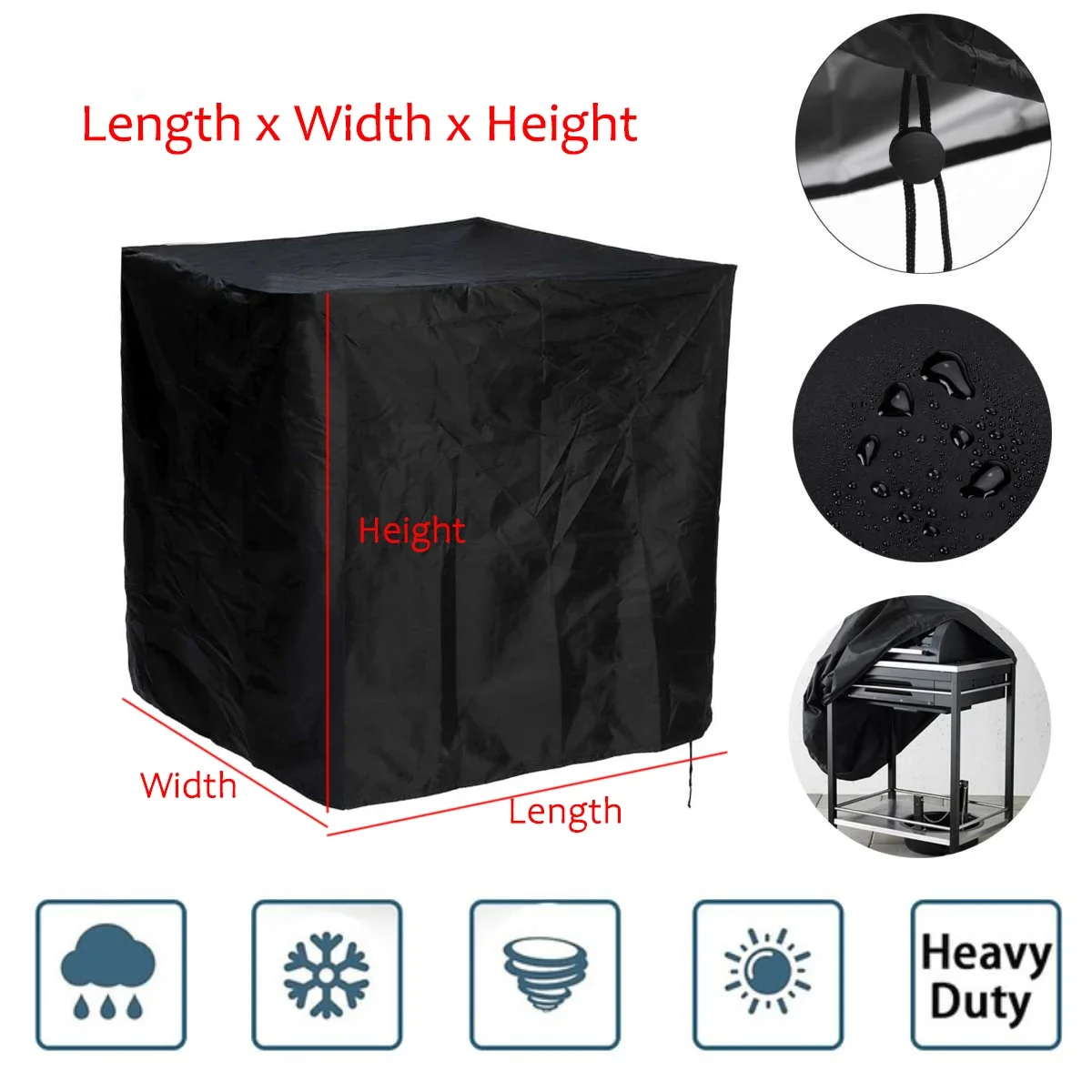 Waterproof BBQ Grill Cover Barbeque Cover Anti Dust Rain UV For Gas Charcoal Electric Barbecue Accessories Outdoor Garden