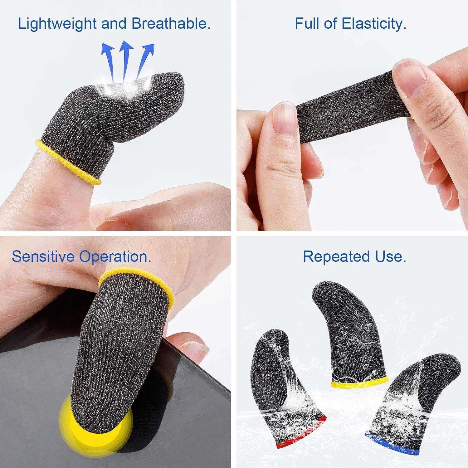 Finger Sleeve 10PCS for PUBG Mobile Game Seamless Anti-Sweat Breathable Sensitive Touch Screen Gaming gaming finger sleeves