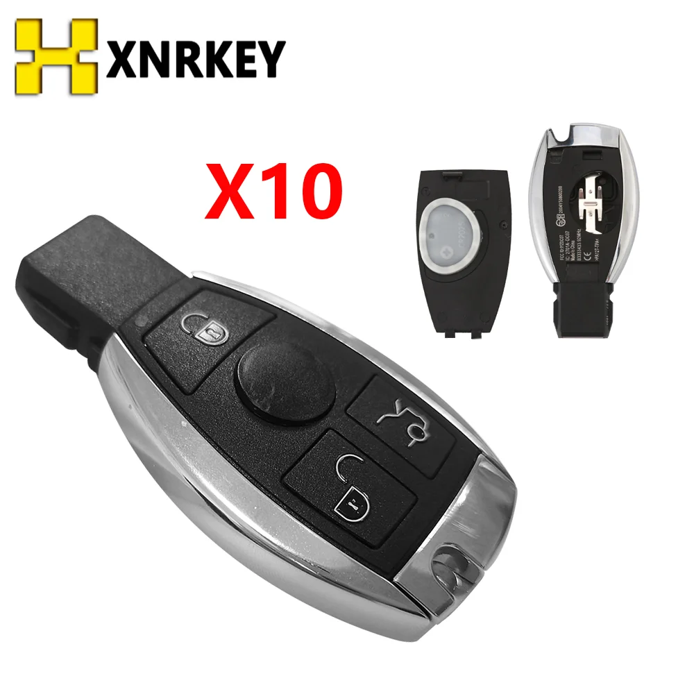 XNRKEY 10pcs/lot 3/4 Button BGA Remote Key Shell for Mercedes Benz A C E Class GLK GLA W204 W212 W205 with Single Battery Holder