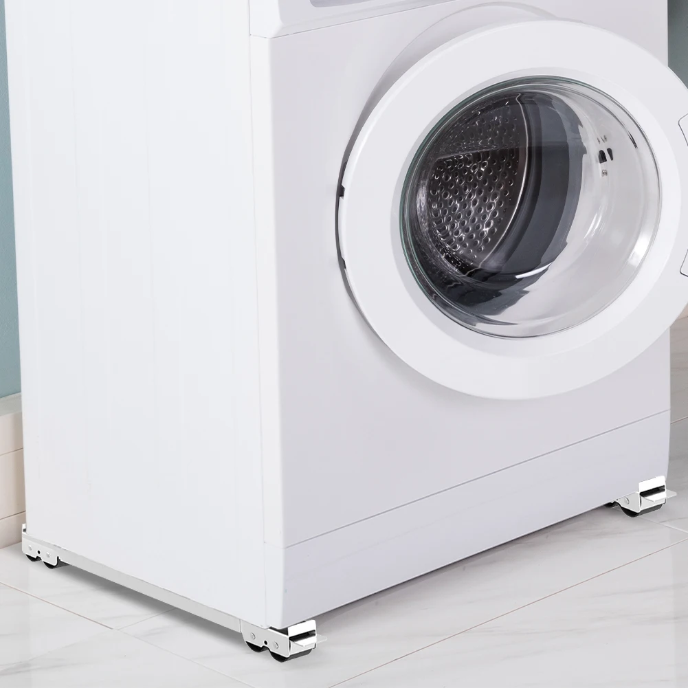 2Pcs Rail with Wheels Non Slip Refrigerator Base Holder Extensible Mobile Roller for Washing Machines Refrigerator