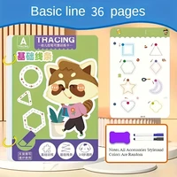 36pages Reusable Kids' Writing Book - Erasable Practice for Ages 3-6, Durable Training Workbook