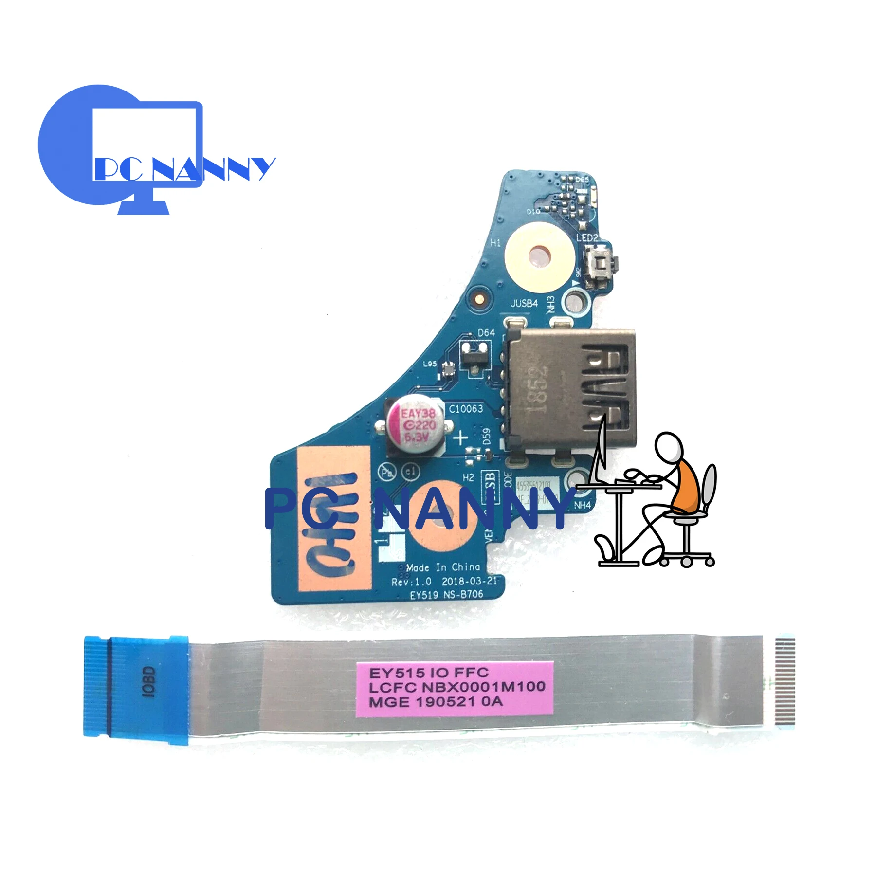 

PCNANNY FOR Legion Y7000P 81HC 81LD USB BOARD WITH CABLE NS-B706 nbx0001m100