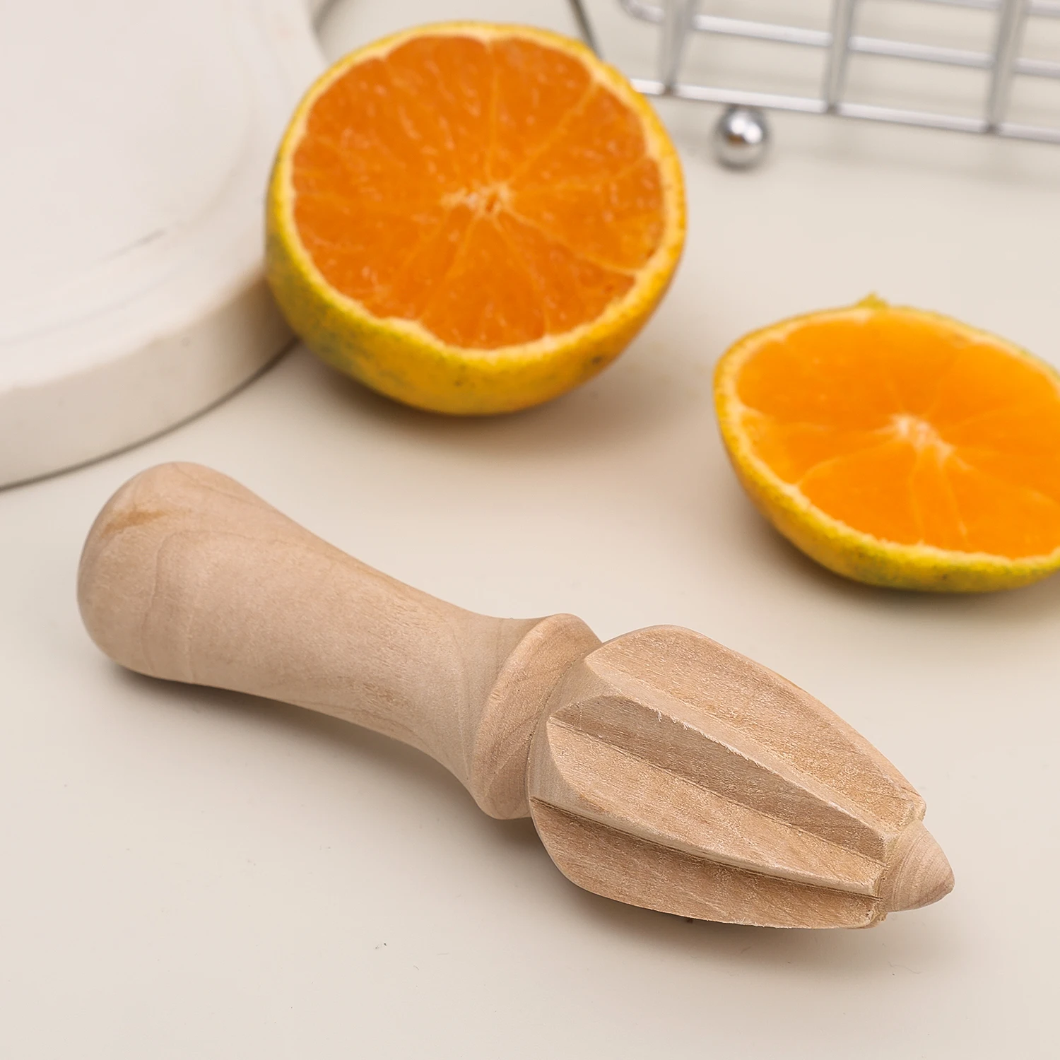 Presse-agrumes manuel en bois de hêtre pour citron et orange_voghion.com