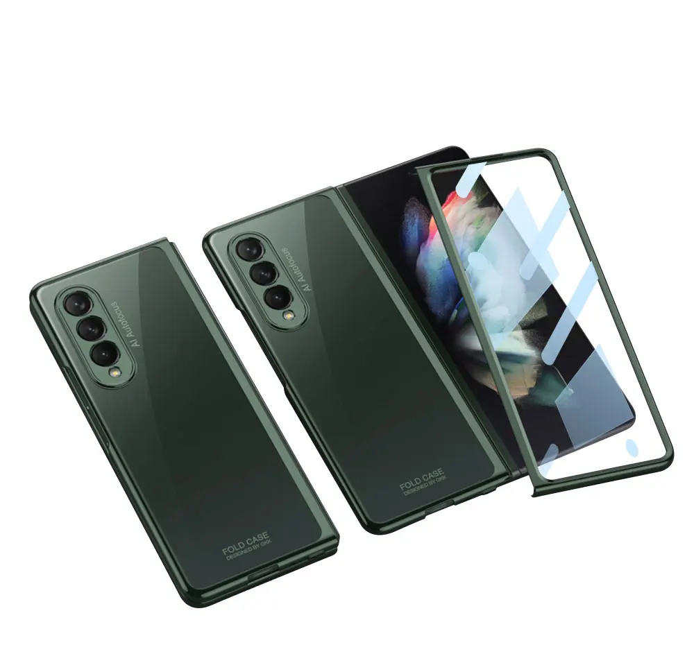 Luxury Plating Screen Glass Case For Samsung Galaxy Z Fold 3 Camera Protection H