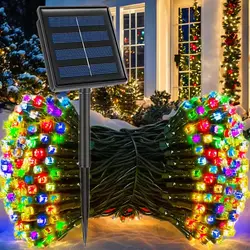 Outdoor Waterproof LED Solar String Lights - 8 Modes Starry Sky Atmosphere for Garden and Lawn Decorations (Multicolor)