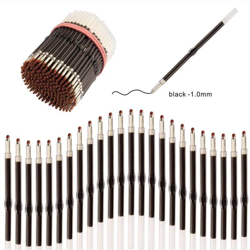 50PCS 62mm 길이 파란색 된 볼펜 리필 구슬 펜 리필 구슬 쓰기 펜 학교 사무실 Supplie에 대 한 블랙 블루 레드 잉크