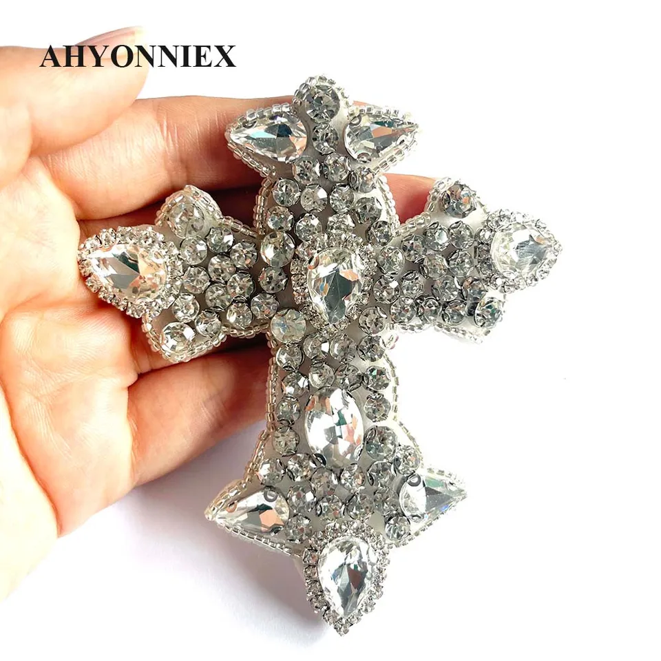 B2SEE Set Di 3 Toppe Termoadesive Con Strass Rossi - Diamante 8cm, Stella 10cm, Cerchio Stella 7cm, Per Jeans, Stoffa, Fai Da Te