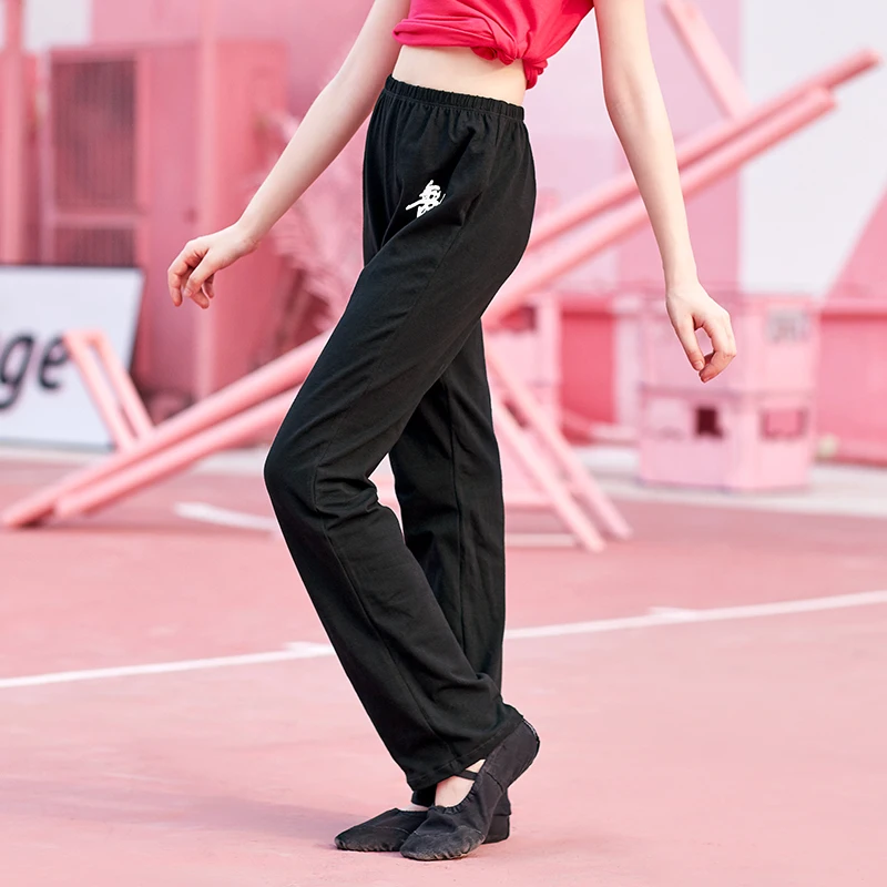 

Girls Ballet Dance Pants Gymnastics Fitness Printed Trousers Kids Adults Cotton Black Dance Sport Jogging Pants