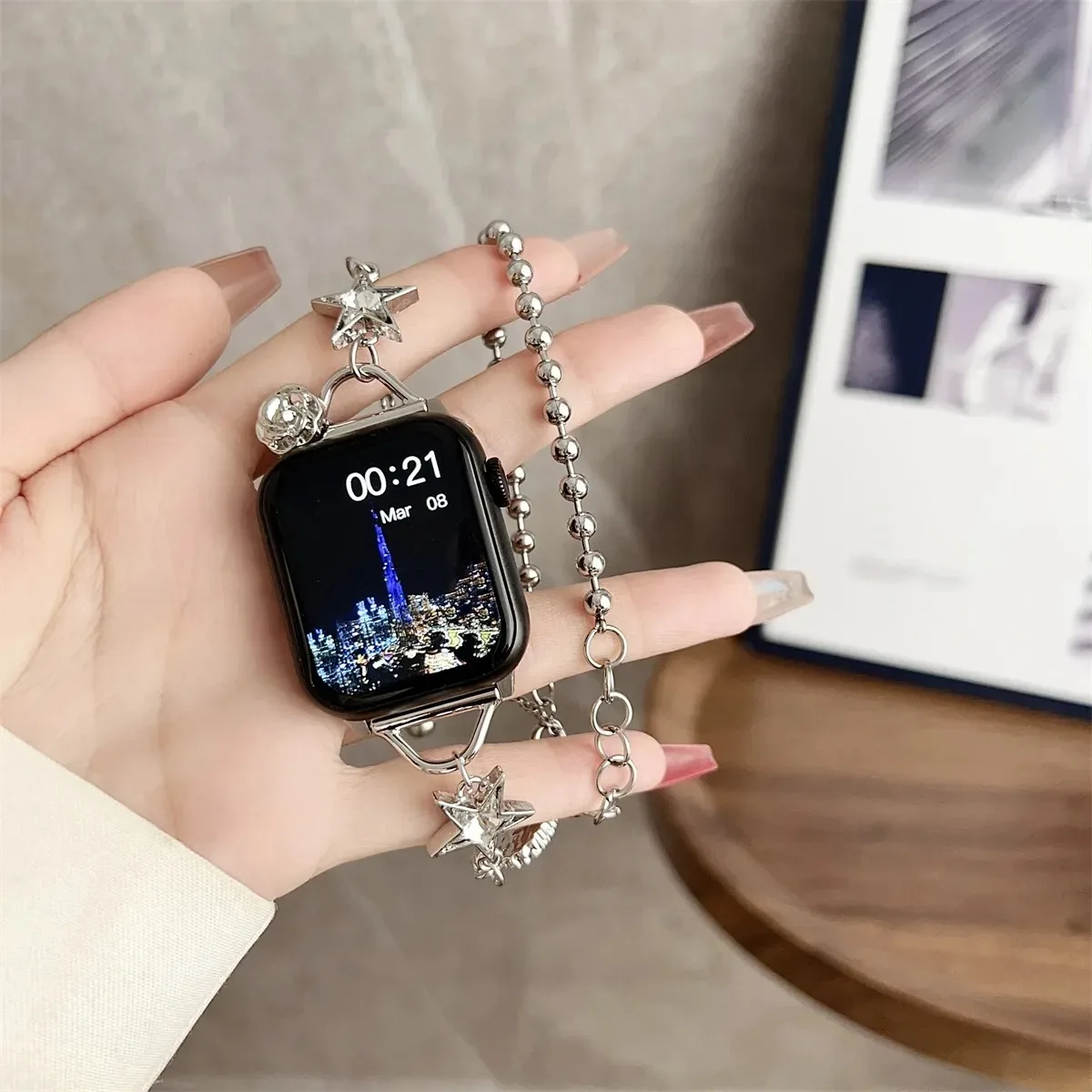 Klokkerem til iWatch 42/44/45/46/49 mm 38/40/41 mm metall mote klokkerem til Watch-serien Ultra2-serien 10/9/8/7/6/5/4/3/2/1_voghion.com