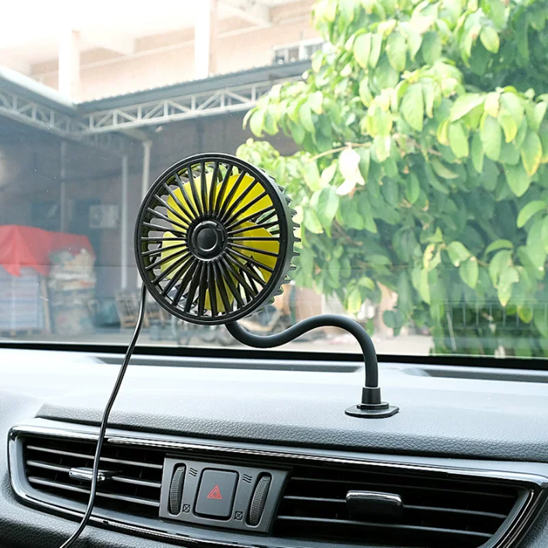 Portable USB Car Fan with 3-Speed Strong Wind and 360° Rotation