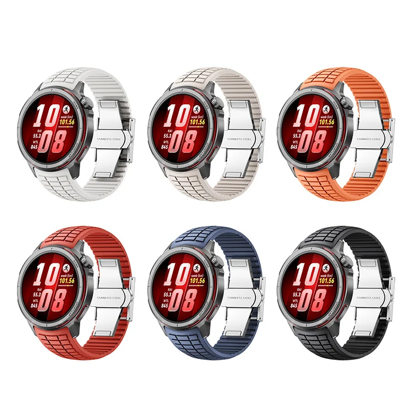 Enhanced Silicone Adjustable Watch Strap - 22mm Premium Band Bracelet