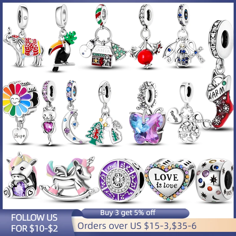 Christmas 925 Silver Pandora Charm Horse Charms Pandora Bracelet
