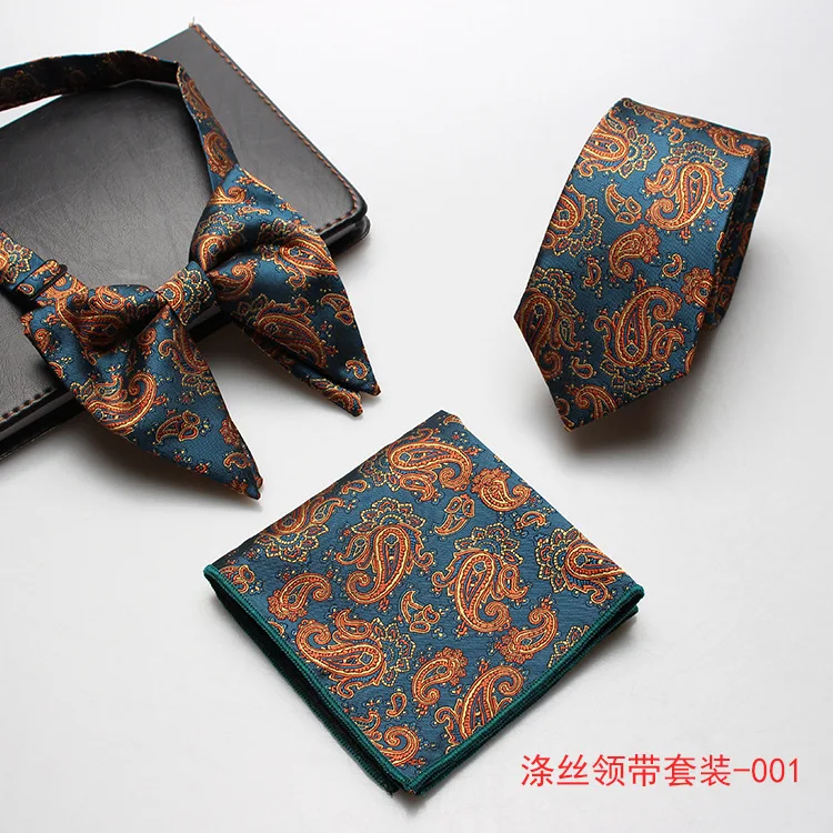 

Men Tie Suit Trendy Wedding Polyester Cashew Flower Arrow Tie
