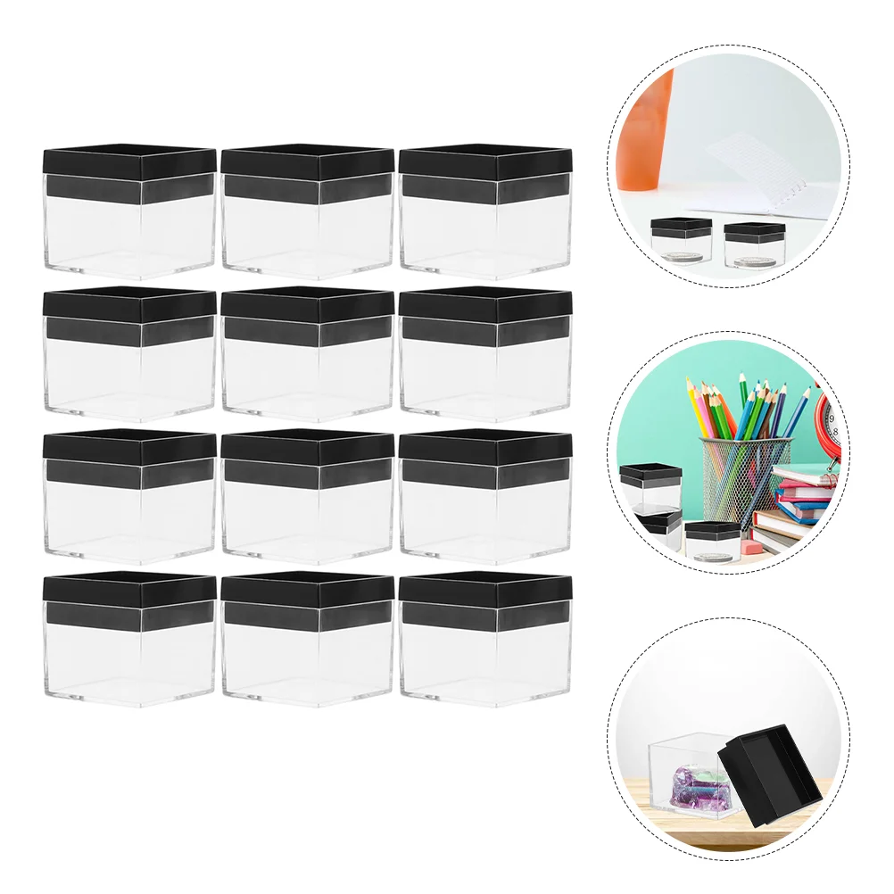 

Plastic Container Specimen Case Boxes Clear Mineral Storage Rock Jewelry Coin Cube Acrylic Plastic Square Mini Gemstone Display