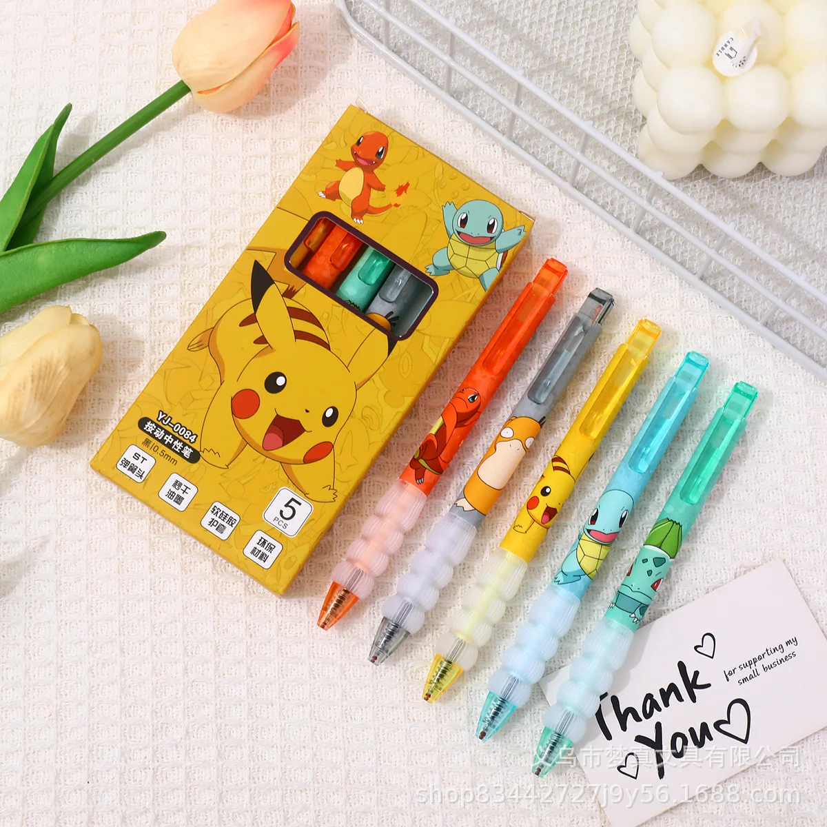 Gel Pens 5pcs Pikachu Pokemon Stationary