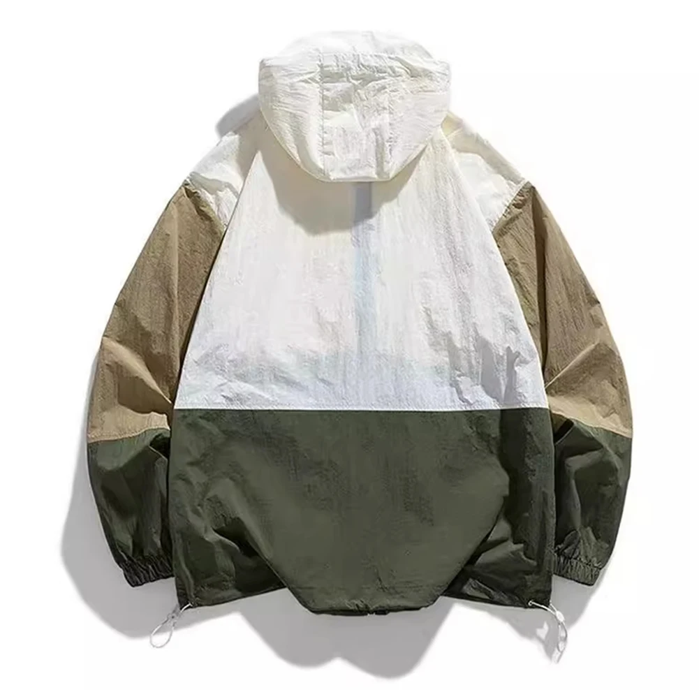 

Coat Men Jacket Holiday Autumn Breathable Color Outdoor Patchwork Polyester Rainproof Summer Sunscreen Stylish