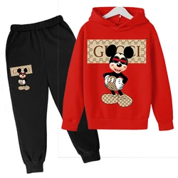 Vêtements pour enfants, survêtement de marque pour garçons, hauts et pantalons, tenues de printemps et d'automne, ensembles à capuche et pantalons pour filles de 4 à 14 ans, 2 pièces, 2021 
