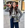 TRAF Women's Aviator Black Jacket Wool & Blends Coats Cropped Bomber Jacket  Autumn Winter Demi-season Crop Jacket Outerwears 5