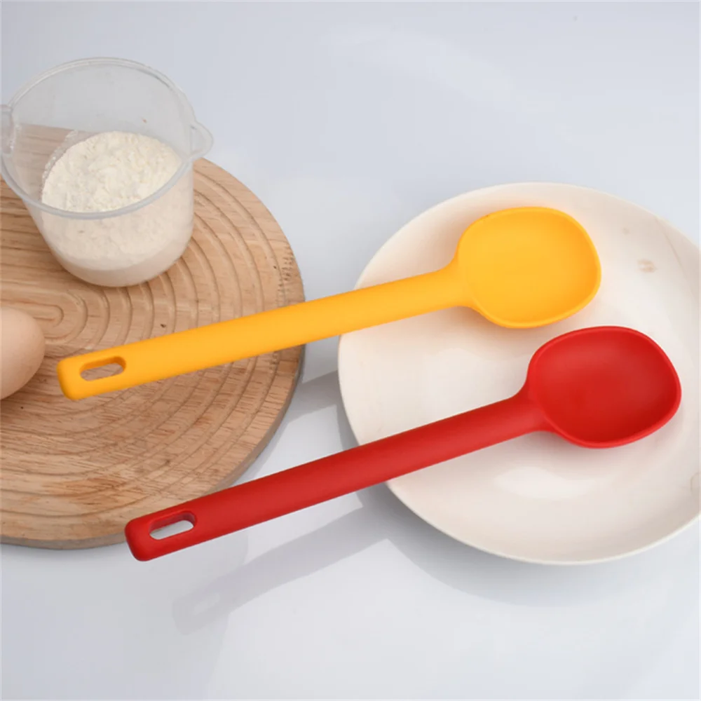 Silicone Spoon 1/2PCS Silicone Large Stirring Spoon Salad Spoon Cooking Seasoning Ice Cream Cake Kitchen Tool Silicone Kitchenware