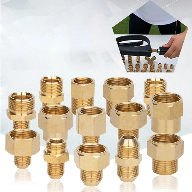 

Brass 3/8" 1/2" M14 M18 M22 Thread Connector Male Female Adapter For High Pressure Washer Gun And Hose Mutual Connector